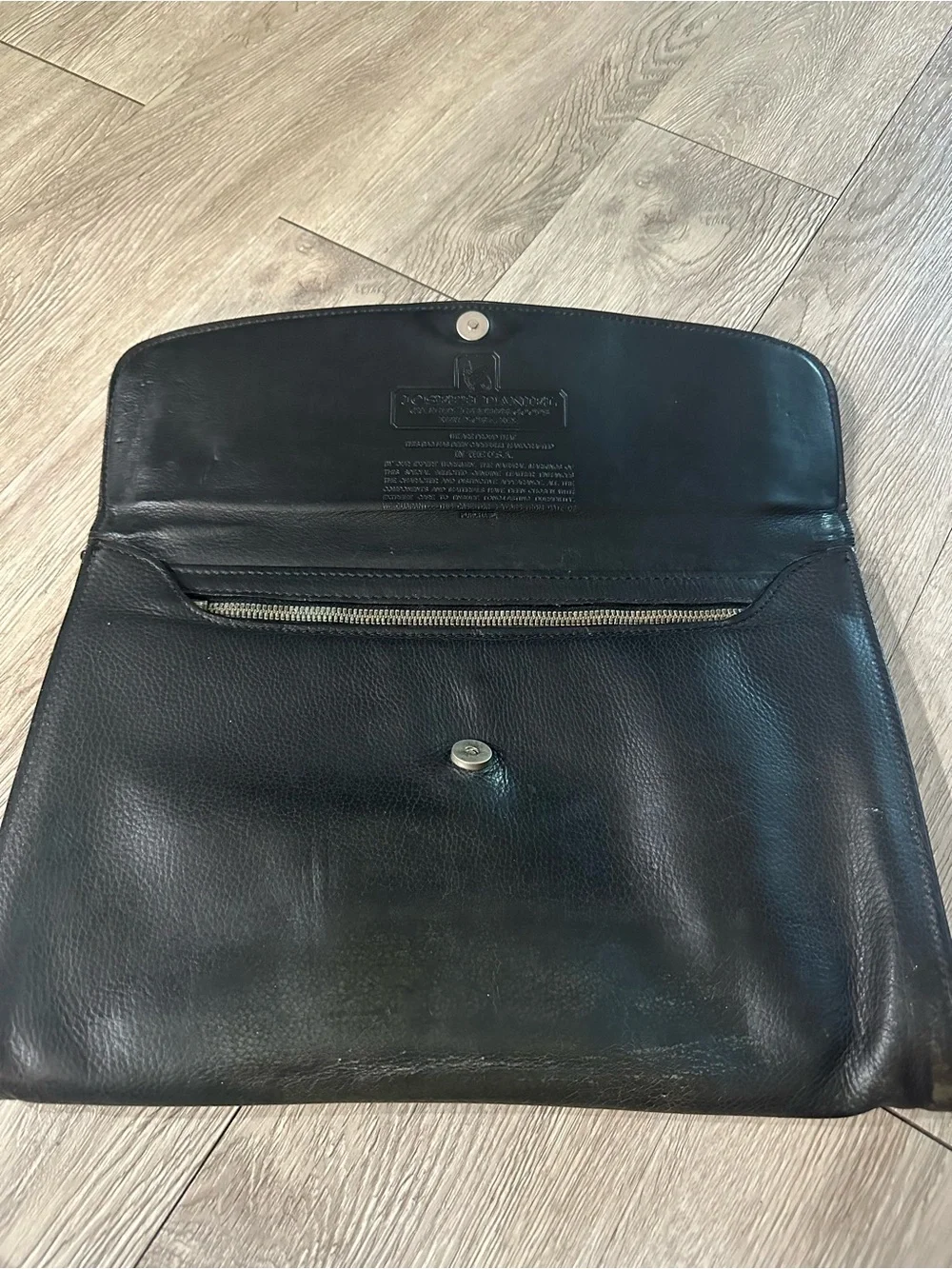 Vtg Joseph Daniel Black Distressed Leather Briefcase Messenger Portfolio Bag